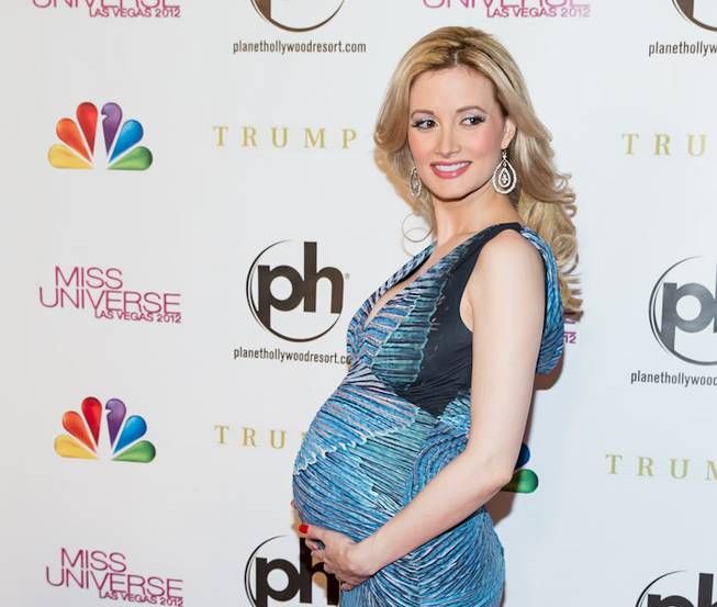 Holly Madison arrives at the 2012 Miss Universe Pageant at Planet Hollywood on Wednesday, Dec. 19, 2012.