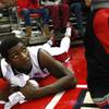 UNLV forward Savon Goodman lies on the floor with a sore quadricep during their game against Canisius Saturday, Dec. 22, 2012 at the Thomas & Mack. The Runnin' Rebels won 89-74. UNLV forward Savon Goodman lies on the floor with a sore quadricep during their game against Canisius Saturday, Dec. 22, 2012 at the Thomas & Mack. The Runnin' Rebels won 89-74.