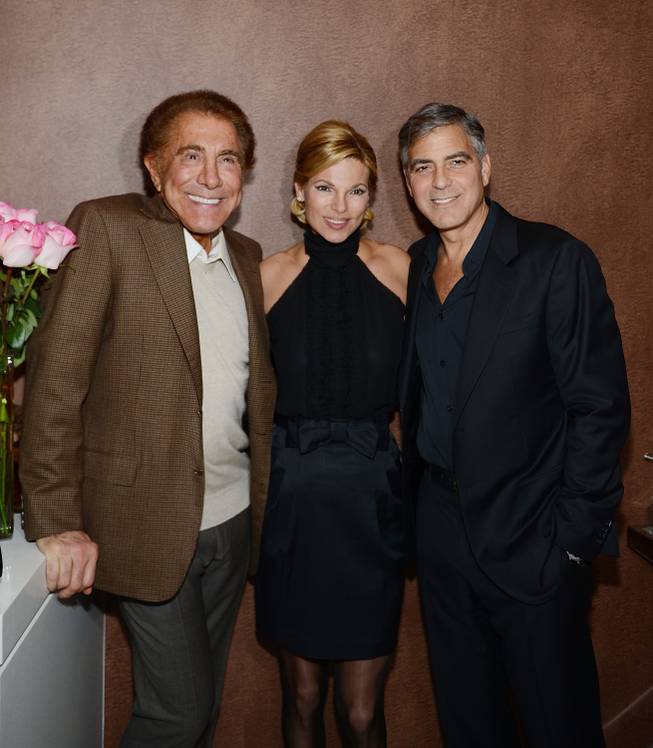 Steve Wynn, Andrea Wynn and George Clooney celebrate the launch of Clooney's Casamigos Tequila at Andrea's in the Encore on Wednesday, Jan. 9, 2013.