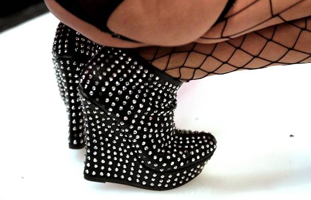 The shoes of the Adult Entertainment Expo at the Hard Rock Hotel in Las Vegas on Friday, January 18, 2013.