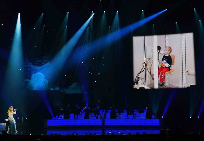 Celine Dion performs a benefit for the Cystic Fibrosis Foundation at The Colosseum in Caesars Palace on Sunday, Jan. 20, 2013.