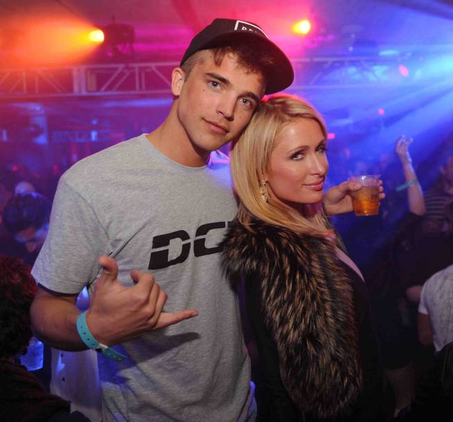 River Viiperi and Paris Hilton at Tao at the 2013 Sundance Film Festival in Park City, Utah.