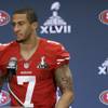 San Francisco 49ers quarterback Colin Kaepernick talks with reporters during a news conference Wednesday, Jan. 30, 2013, in New Orleans. The 49ers play the Baltimore Ravens in Super Bowl XLVII on Sunday, Feb. 3. San Francisco 49ers quarterback Colin Kaepernick talks with reporters during a news conference Wednesday, Jan. 30, 2013, in New Orleans. The 49ers play the Baltimore Ravens in Super Bowl XLVII on Sunday, Feb. 3.
