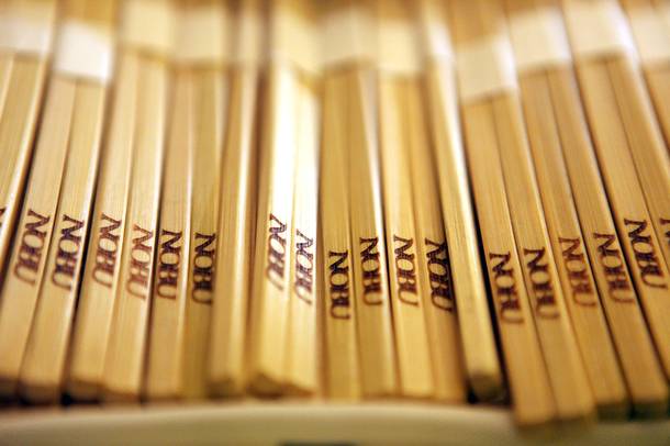 Chopsticks at the new Nobu Restaurant at Caesars Palace in Las Vegas on Friday, February 1, 2013.