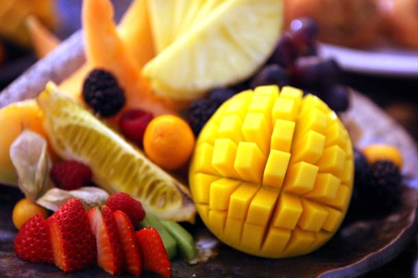 Fresh fruit, part of the breakfast menu at the new Nobu Restaurant at Caesars Palace in Las Vegas on Friday, February 1, 2013.