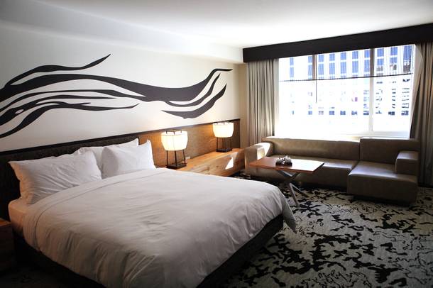 A standard king room at the Nobu Hotel at Caesars Palace in Las Vegas on Friday, Feb. 1, 2013.