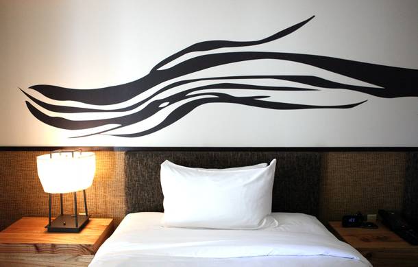 A standard double queen room at the Nobu Hotel at Caesars Palace in Las Vegas on Friday, February 1, 2013.