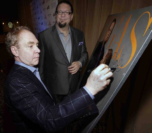 Penn & Teller's 20th-anniversary performance and celebration at The Rio on Friday, Feb. 8, 2013.