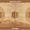 This is the court for the 2013 men's and women's Mountain West basketball tournament, which will be played at the Thomas & Mack Center on March 12-16. The league announced Friday, Feb. 15 that the tournament will stay in Las Vegas at least through 2016. This is the court for the 2013 men's and women's Mountain West basketball tournament, which will be played at the Thomas & Mack Center on March 12-16. The league announced Friday, Feb. 15 that the tournament will stay in Las Vegas at least through 2016.