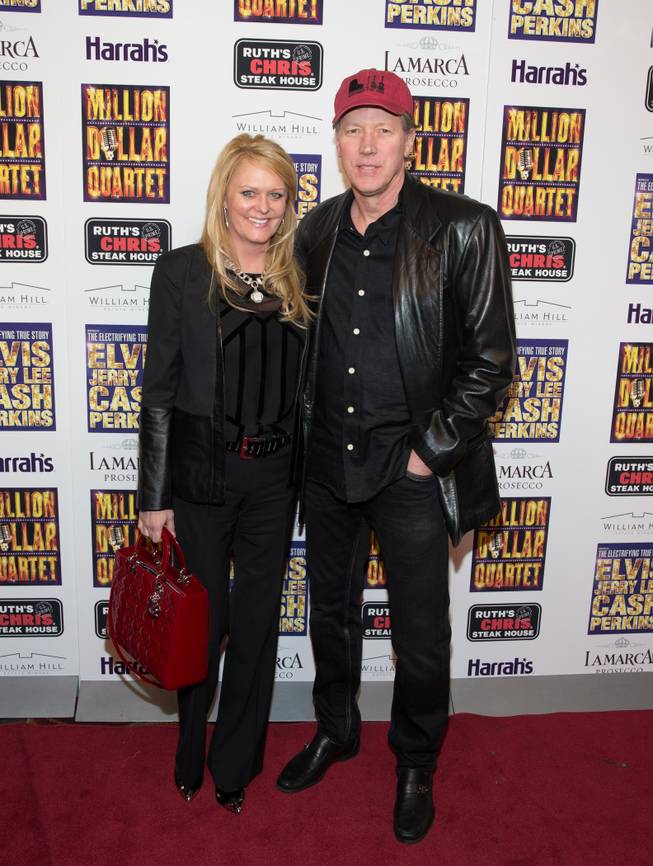 Jamie Byars and Orel Hershiser at the grand opening of "Million Dollar Quartet" at Harrah's on Tuesday, Feb. 19, 2013.