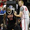 UNLV forward Anthony Bennett laughs after scoring the team's first 11 points against New Mexico during their Mountain West Conference Tournament championship game Saturday, March 16, 2013 at the Thomas & Mack Center. Checking Bennett is Lobos forward Alex Kirk. UNLV forward Anthony Bennett laughs after scoring the team's first 11 points against New Mexico during their Mountain West Conference Tournament championship game Saturday, March 16, 2013 at the Thomas & Mack Center. Checking Bennett is Lobos forward Alex Kirk.