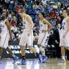 UCLA players, from left, Shabazz Muhammad, David Wear, Kyle Anderson and Travis Wear walk off the court during a timeout against Oregon in the championship NCAA college basketball game in the Pac-12 Conference tournament, Saturday, March 16, 2013, in Las Vegas. Oregon won 78-69. (AP Photo/Julie Jacobson) UCLA players, from left, Shabazz Muhammad, David Wear, Kyle Anderson and Travis Wear walk off the court during a timeout against Oregon in the championship NCAA college basketball game in the Pac-12 Conference tournament, Saturday, March 16, 2013, in Las Vegas. Oregon won 78-69. (AP Photo/Julie Jacobson)