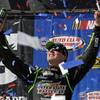 Kyle Busch celebrates his win in the NASCAR Sprint Cup Series auto race in Fontana, Calif., on Sunday, March 24, 2013. Kyle Busch celebrates his win in the NASCAR Sprint Cup Series auto race in Fontana, Calif., on Sunday, March 24, 2013.