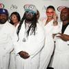 T-Pain is flanked by his bathrobe entourage at Haze in Aria. T-Pain is flanked by his bathrobe entourage at Haze in Aria.