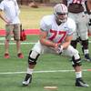 UNLV sophomore Nick Gstrein is changing positions from tight end to the offensive line and has been taking snaps at center during spring practice. UNLV sophomore Nick Gstrein is changing positions from tight end to the offensive line and has been taking snaps at center during spring practice.