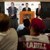 Photo: A fan wearing a Mike Madill jersey sits in the aud Photo: A fan wearing a Mike Madill jersey sits in the aud