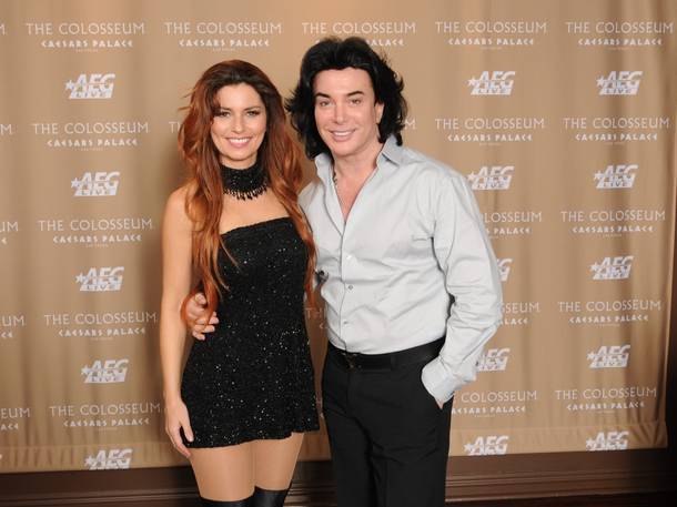 Shania Twain and Frank Marino backstage at The Colosseum in Caesars Palace.