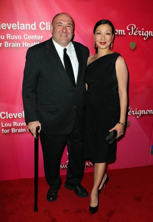 James Gandolfini arrives with his wife Deborah Lin at the Keep Memory Alive 16th Annual