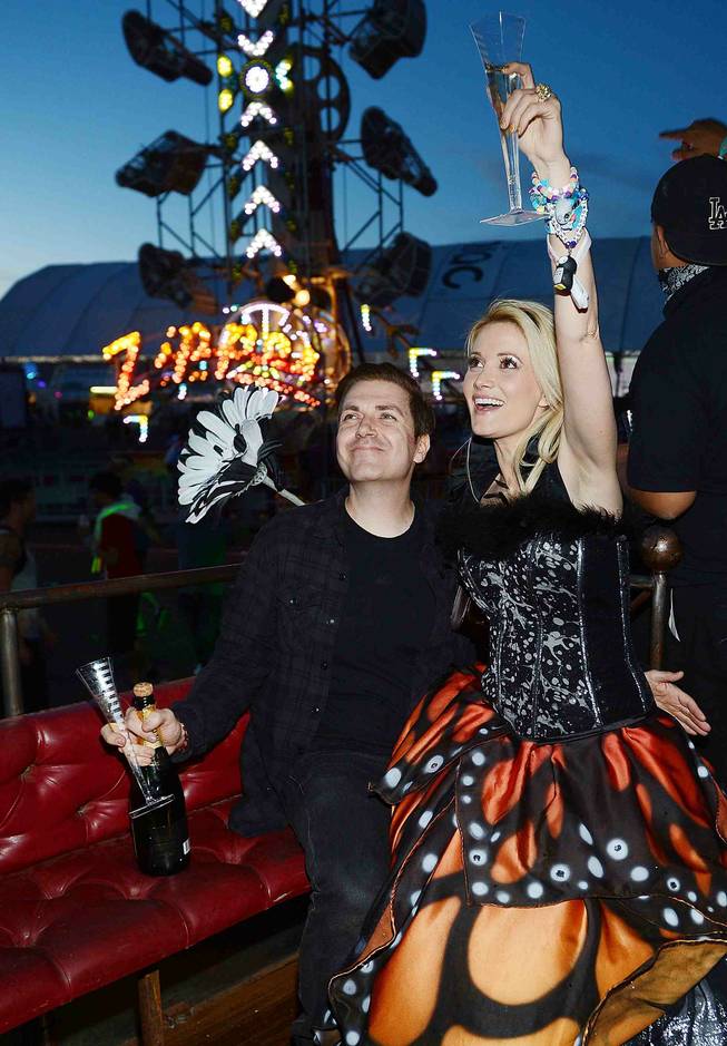 Pasquale Rotella and Holly Madison at the 2013 Electric Daisy Carnival at Las Vegas Motor Speedway on Sunday, June 23, 2013.