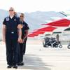 Photo: Flight crews line up to greet pilots as the Thunde Photo: Flight crews line up to greet pilots as the Thunde