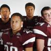 Photo: Cimarron-Memorial High football players before the Photo: Cimarron-Memorial High football players before the