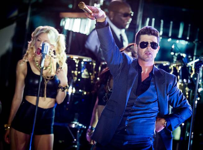 Radio.com's Summer Pool Fiesta with headliner Robin Thicke at Boulevard Pool in the Cosmopolitan of Las Vegas on Saturday, Aug. 17, 2013.