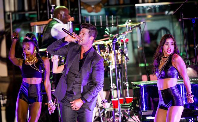 Radio.com's Summer Pool Fiesta with headliner Robin Thicke at Boulevard Pool in the Cosmopolitan of Las Vegas on Saturday, Aug. 17, 2013.