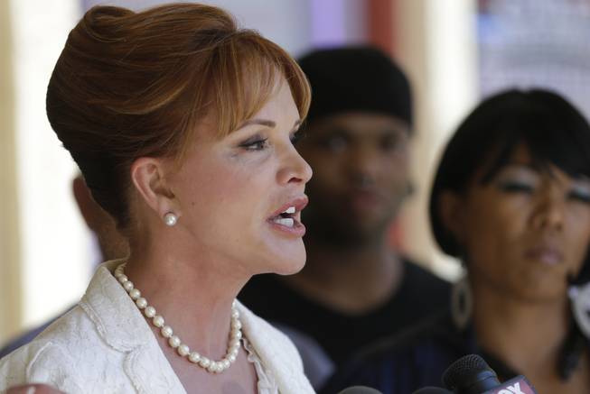 Dianne York speaks about her allegations against San Diego Mayor Bob Filner during a news conference in front of a beauty salon Wednesday, Aug. 21, 2013, in National City, Calif. York said that Filner placed his hand on her buttocks while she posed for a photo with him after a meeting at his office about three months ago. At least 17 women have publicly accused Filner of behaving inappropriately toward them.