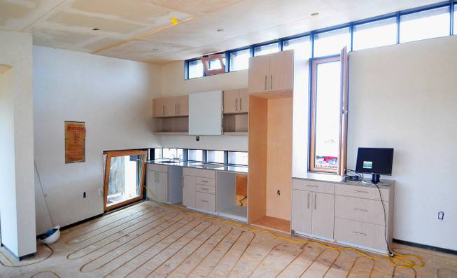 The kitchen and dining room area is shown here at UNLV's Desert Sol project, a solar house that will operate entirely on renewable energy, on Friday, August 30, 2013. Desert Sol will travel to Irvine, Calif., in September to compete against 19 other teams from around the world in the U.S. Department of Energy's Solar Decathlon competition.