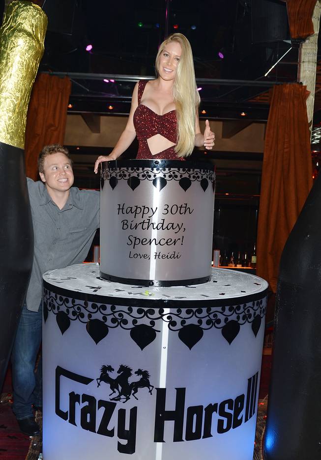 Spencer Pratt and Heidi Montag celebrate Pratt's 30th birthday at Crazy Horse III Gentlemen's Club in Las Vegas on Saturday, Aug. 31, 2013.