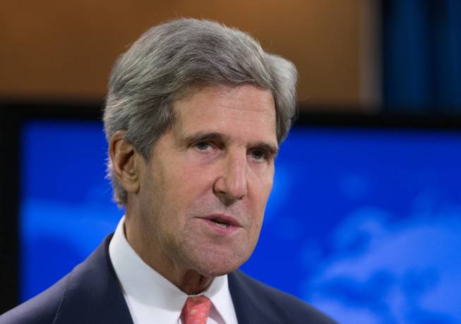 On Aug. 26, 2013, Secretary of State John Kerry speaks about the situation is Syria at the State Department in Washington. Kerry said in a series of interviews on news shows Sunday, Sept. 1, 2013, that the United States now has evidence of sarin gas use in Syria and said "the case gets stronger by the day" for a military attack.