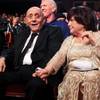 Lois Tarkanian grabs her husband Jerry Tarkanian's hand after he was inducted into the Naismith Memorial Basketball Hall of Fame Sunday, Sept. 8, 2013 in Springfield, Mass. Lois Tarkanian grabs her husband Jerry Tarkanian's hand after he was inducted into the Naismith Memorial Basketball Hall of Fame Sunday, Sept. 8, 2013 in Springfield, Mass.