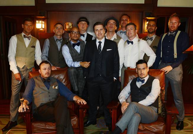 Holly Madison and Pasquale Rotella’s wedding on Tuesday, Sept. 10, 2013, at Disneyland in Anaheim, Calif. Rotella is pictured here with his groomsmen.