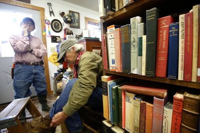 Polly (Pilgrim) Hinds, 58, left, and Lynda (Mad Dog) German, 66, owners of Mad Dog and the Pilgrim bookstore in Sweetwater Station, Wyo., are photographed Sept. 15, 2013, inside their store, containing 70,000 antiquarian and out-of-print books. They moved from Denver to Sweetwater Station, one of the most unique locations for a bookstore in the nation.