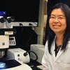 Photo: UNLV researcher Kelly Tseng poses before a microsc Photo: UNLV researcher Kelly Tseng poses before a microsc