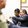 Adrian Navarro-Canales, the 16-year-old accused of killing his mom and brother, speaks with his attorney Joe Abood during his 72 hour hearing at the Henderson Justice Court, Monday Sept. 30, 2013. Adrian Navarro-Canales, the 16-year-old accused of killing his mom and brother, speaks with his attorney Joe Abood during his 72 hour hearing at the Henderson Justice Court, Monday Sept. 30, 2013.