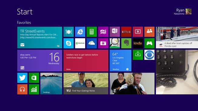 This Wednesday, Oct. 16, 2013, image shows a pre-release version of Windows 8.1 on a tablet in Los Angeles. Microsoft is planning to launch its long-awaited Windows 8.1 upgrade as a free download on Thursday, Oct. 17, 2013. It addresses some of the complaints people had with Windows 8, the redesigned operating system released in October 2012 that attempts to bridge the divide between tablets and PCs.