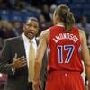 Los Angeles Clippers head coach Doc Rivers talks with Clipper forward Lou Amundson during the first quarter of an NBA preseason basketball game against the Sacramento Kings in Sacramento, Monday, Oct. 14, 2013. Los Angeles Clippers head coach Doc Rivers talks with Clipper forward Lou Amundson during the first quarter of an NBA preseason basketball game against the Sacramento Kings in Sacramento, Monday, Oct. 14, 2013.