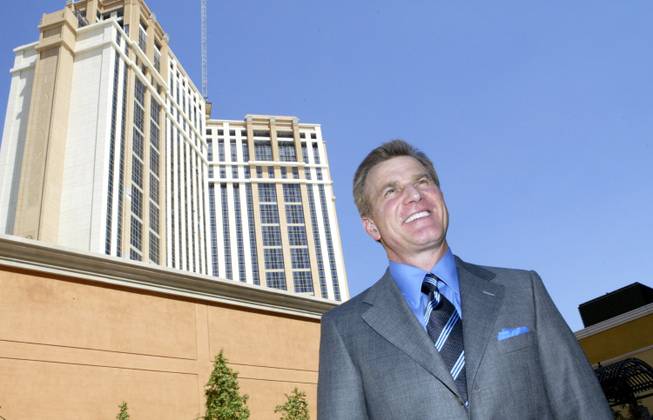 In this Sept. 6, 2007, file photo, Rob Goldstein announces the opening of the new 40/40 Club at The Palazzo at the Venetian Resort Hotel Casino in Las Vegas. Goldstein, president of global gaming operations for Las Vegas Sands, says casino companies would be at a “significant competitive disadvantage” if they didn’t offer credit in Las Vegas, the home of high-end gambling in the U.S.