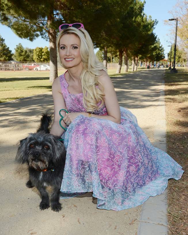 Holly Madison and shelter dog Coco at the Animal Foundation’s Forever Home Family Picnic on Sunday, Nov. 3, 2013, at Sunset Park in Las Vegas.