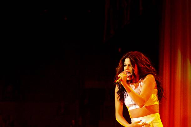 Selena Gomez performs during her Stars Dance tour stop Saturday, Nov. 9, 2013, at Mandalay Bay Events Center.