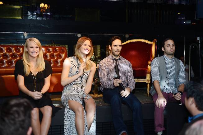 Cast members of “Rock of Ages” at the Venetian perform during Mark Shunock’s debut “Mondays Dark” benefiting Opportunity Village on Monday, Nov. 18, 2013, in Body English at the Hard Rock Hotel Las Vegas.
