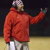 Liberty High School coach Rich Muraco shouts orders from the sidelines as his team battles Green Valley on Friday, Nov. 22, 2013. Liberty High School coach Rich Muraco shouts orders from the sidelines as his team battles Green Valley on Friday, Nov. 22, 2013.