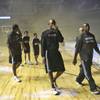 Photo: Members of the Minnesota Timberwolves evacuate The Photo: Members of the Minnesota Timberwolves evacuate The