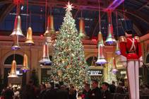 The 42-foot-tall Christmas tree at Bellagio Conservatory & Gardens is lit up during the tree lighting ceremony Friday, Dec. 6, 2013. The 42-foot-tall Christmas tree at Bellagio Conservatory & Gardens is lit up during the tree lighting ceremony Friday, Dec. 6, 2013.