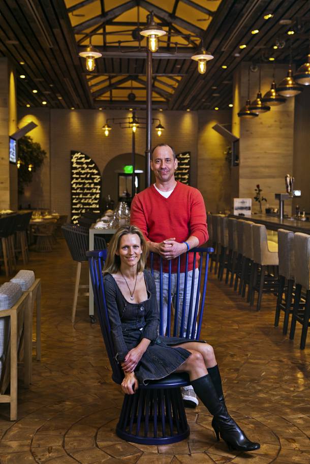 Owners Michael and Jenna Morton at their new restaurant Crush in MGM Grand on Friday, Dec. 6, 2013.