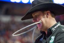 Trevor Brazile competes in Round 1 of the 2013 Wrangler National Finals Rodeo on Thursday, Dec. 5, 2013, at the Thomas & Mack Center at UNLV. Trevor Brazile competes in Round 1 of the 2013 Wrangler National Finals Rodeo on Thursday, Dec. 5, 2013, at the Thomas & Mack Center at UNLV.