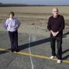 Photo: Phyllis and Ross Browning stand alongside a line d Photo: Phyllis and Ross Browning stand alongside a line d