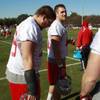 UNLV tight end Taylor Barnhill talks to teammates during UNLV's practice on the campus of Southern Methodist University for the Heart of Dallas Bowl Monday, Dec. 30, 2013 in Dallas. UNLV tight end Taylor Barnhill talks to teammates during UNLV's practice on the campus of Southern Methodist University for the Heart of Dallas Bowl Monday, Dec. 30, 2013 in Dallas.