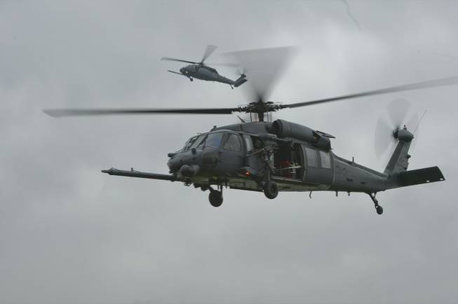 This undated image made available by the U.S. Air Force shows a USAF HH-60G Pave Hawk helicopter, the same type of aircraft that crashed at about 6 p.m. local time Tuesday near Salthouse on the Norfolk coast of eastern England. The aircraft, assigned to the 48th Fighter Wing, and based at the Royal Air Force station in Lakenheath, Suffolk County, which hosts U.S. Air force units and personnel, was on a low-level training mission when the crash occurred. Four crew members onboard were killed.